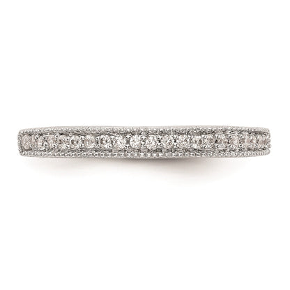 0.13ct. CZ Solid Real 14K White Gold Wedding Wedding Band Ring