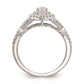 0.38ct. CZ Solid Real 14K White Gold Marquise Double Halo Engagement Ring