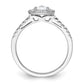 0.25ct. CZ Solid Real 14K White Gold Trillion Halo Engagement Ring