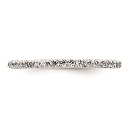 0.25ct. CZ Solid Real 14K White Gold Wedding Wedding Band Ring