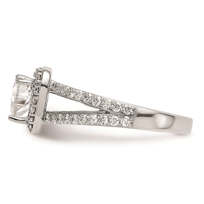 1.00ct. CZ Solid Real 14K White Gold Heart Halo Engagement Ring