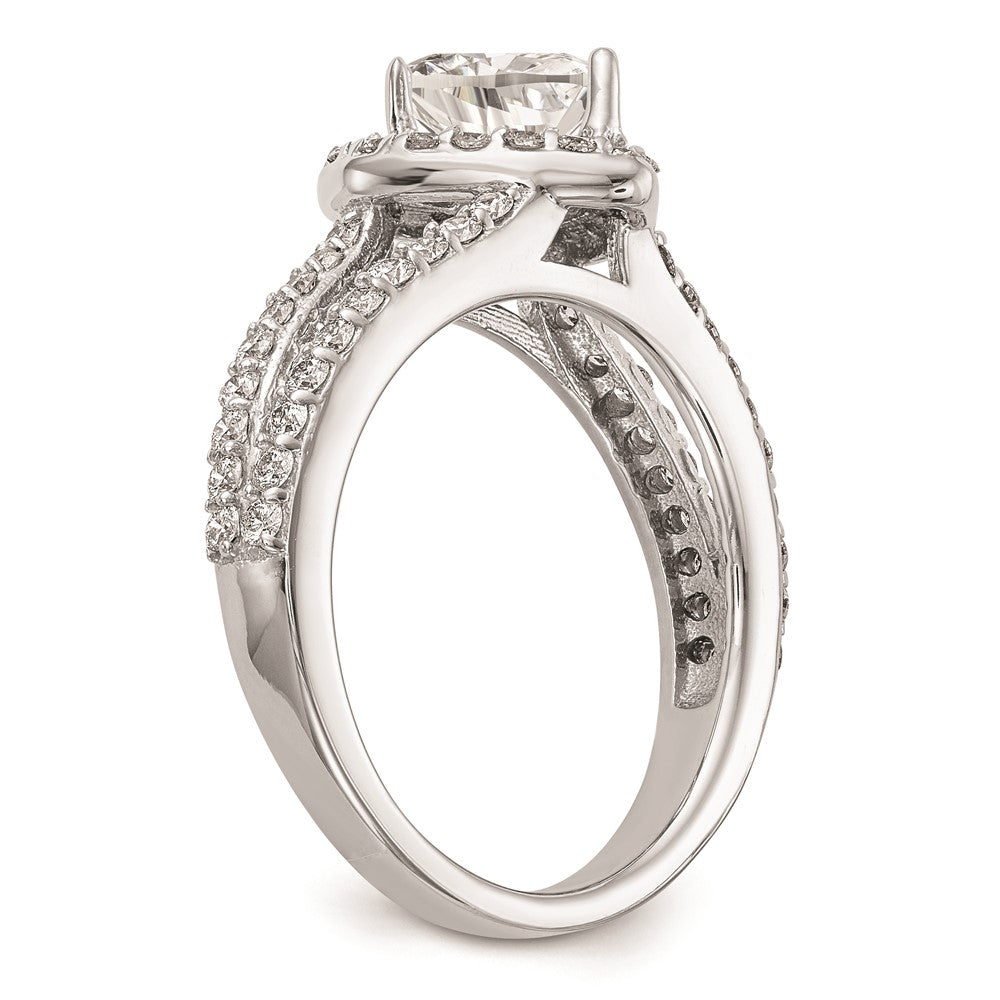 1.00ct. CZ Solid Real 14K White Gold Heart Halo Engagement Ring