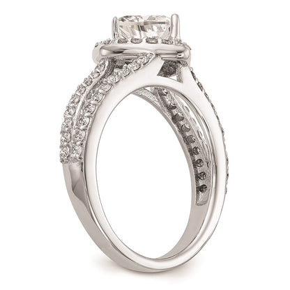 1.00ct. CZ Solid Real 14K White Gold Heart Halo Engagement Ring
