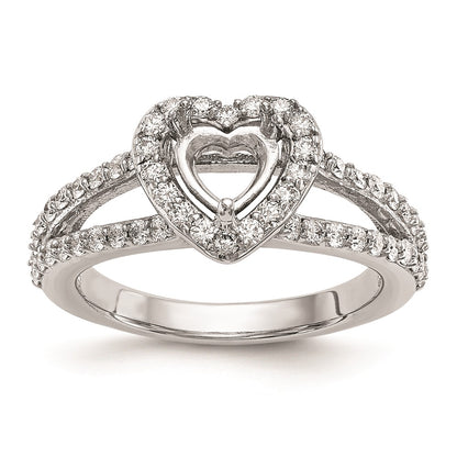 1.00ct. CZ Solid Real 14K White Gold Heart Halo Engagement Ring