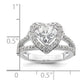 1.50ct. CZ Solid Real 14K White Gold Heart Halo Engagement Ring