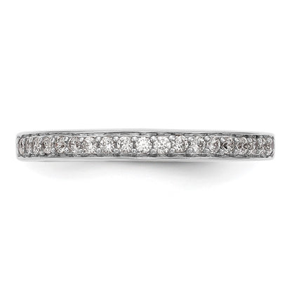 14K White Gold Real Diamond Wedding Band