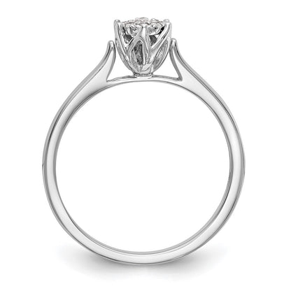 14k White Gold Complete Real Diamond Cluster Engagement Ring