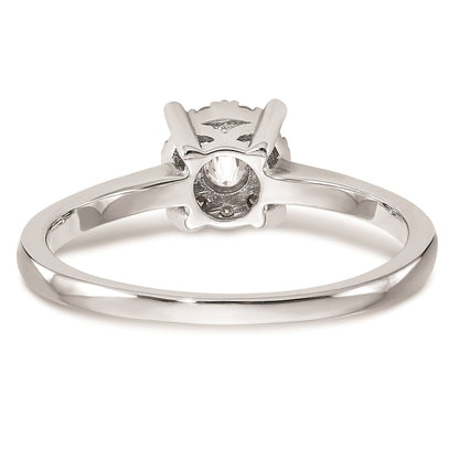 14K White Gold Complete Real Diamond Cluster Engagement Ring