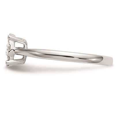 14K White Gold Complete Real Diamond Cluster Engagement Ring