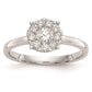 14K White Gold Complete Real Diamond Cluster Engagement Ring