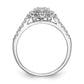 14K White Gold Complete Real Diamond Cluster Engagement Ring
