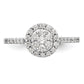 14K White Gold Complete Real Diamond Cluster Engagement Ring