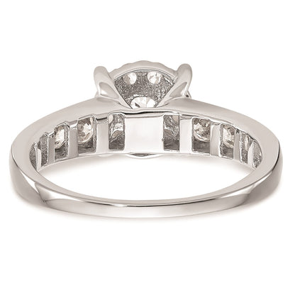 14K White Gold Complete Real Diamond Cluster Engagement Ring
