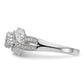 14k White Gold Complete Real Diamond Cluster Engagement Ring