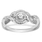 14k White Gold Complete Real Diamond Cluster Engagement Ring