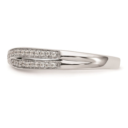 0.19ct. CZ Solid Real 14K White Gold Wedding Wedding Band Ring