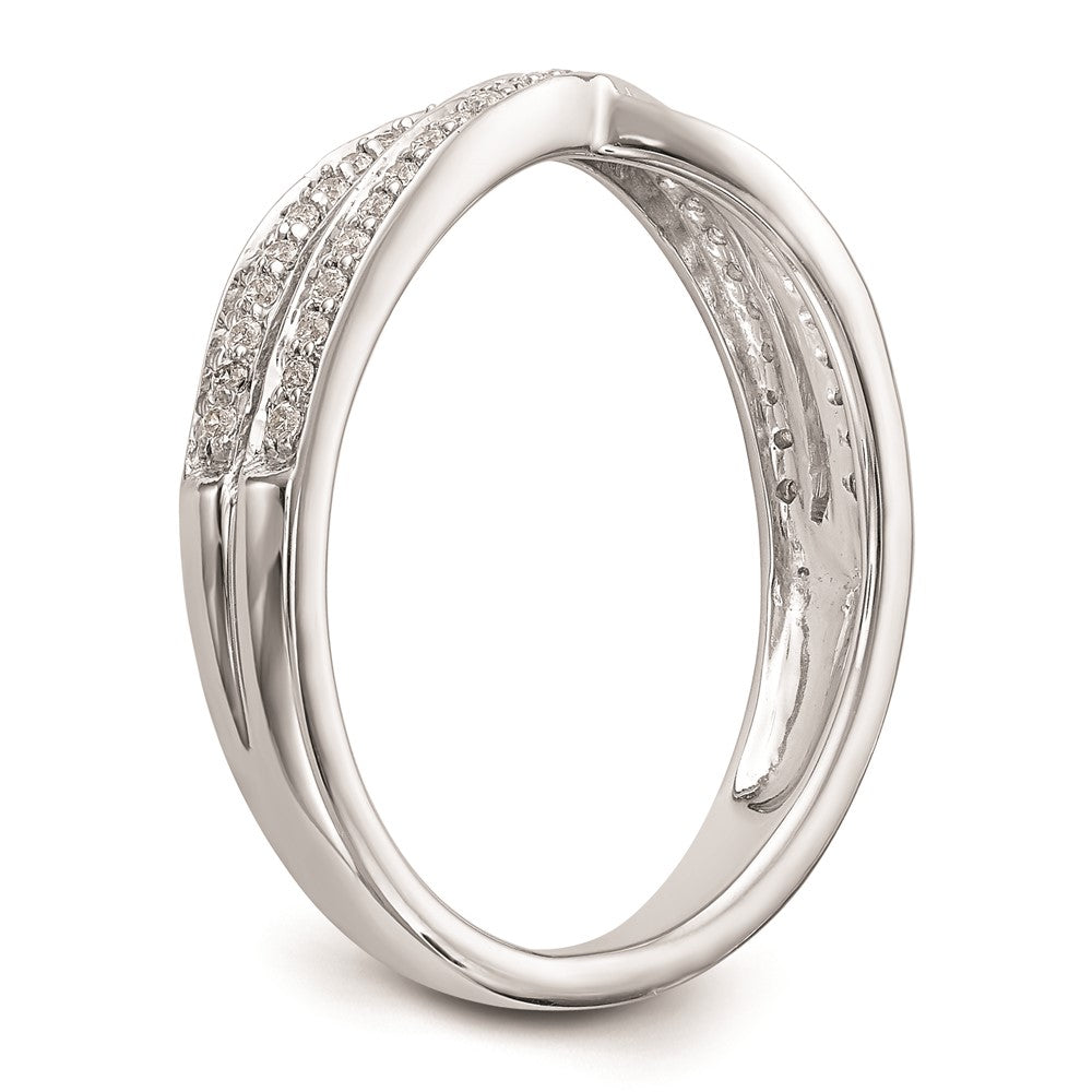 0.19ct. CZ Solid Real 14K White Gold Wedding Wedding Band Ring