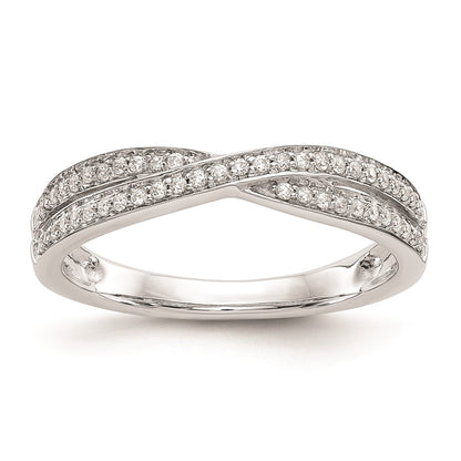 0.19ct. CZ Solid Real 14K White Gold Wedding Wedding Band Ring