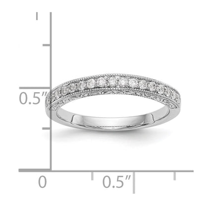 0.20ct. CZ Solid Real 14k White Gold Wedding Wedding Band Ring