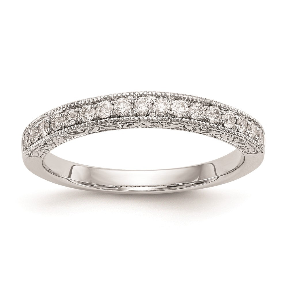 0.20ct. CZ Solid Real 14k White Gold Wedding Wedding Band Ring