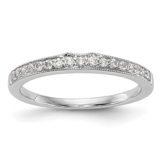 14K White Gold Real Diamond Wedding Band