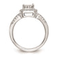 14K White Gold Complete Real Diamond Cluster Engagement Ring