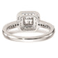 14K White Gold Complete Real Diamond Cluster Engagement Ring