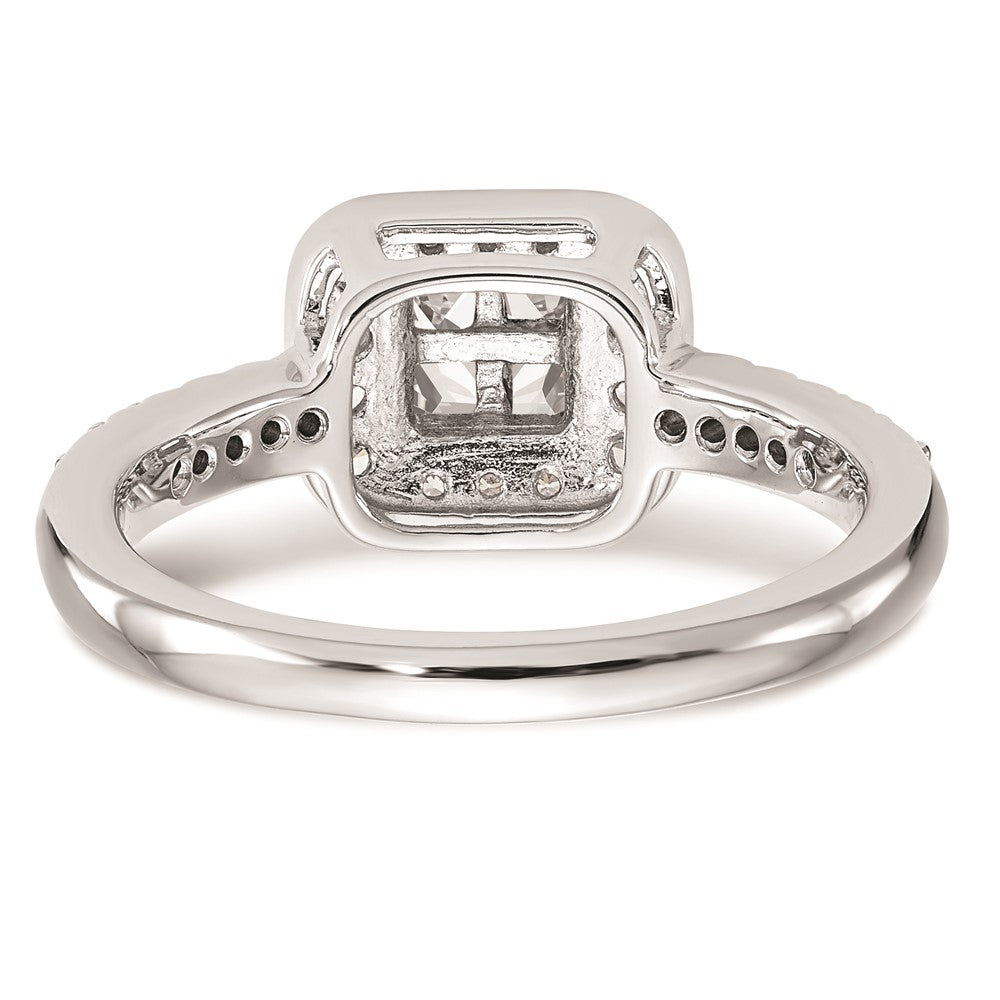 14K White Gold Complete Real Diamond Cluster Engagement Ring