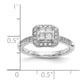 14K White Gold Complete Real Diamond Cluster Engagement Ring