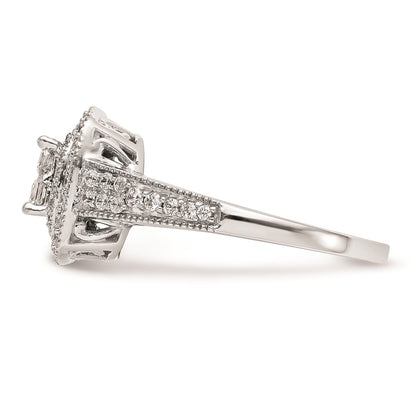 14K White Gold Real Diamond Wedding Band