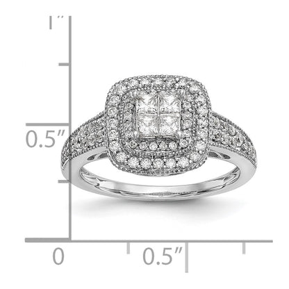 14K White Gold Real Diamond Wedding Band