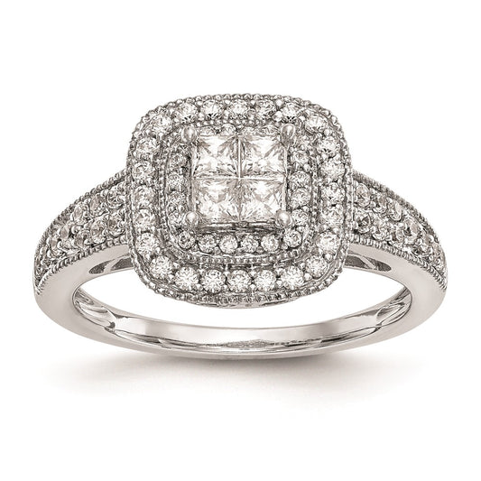 14K White Gold Real Diamond Wedding Band