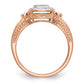 14K Rose Gold Complete Real Diamond Cluster Engagement Ring