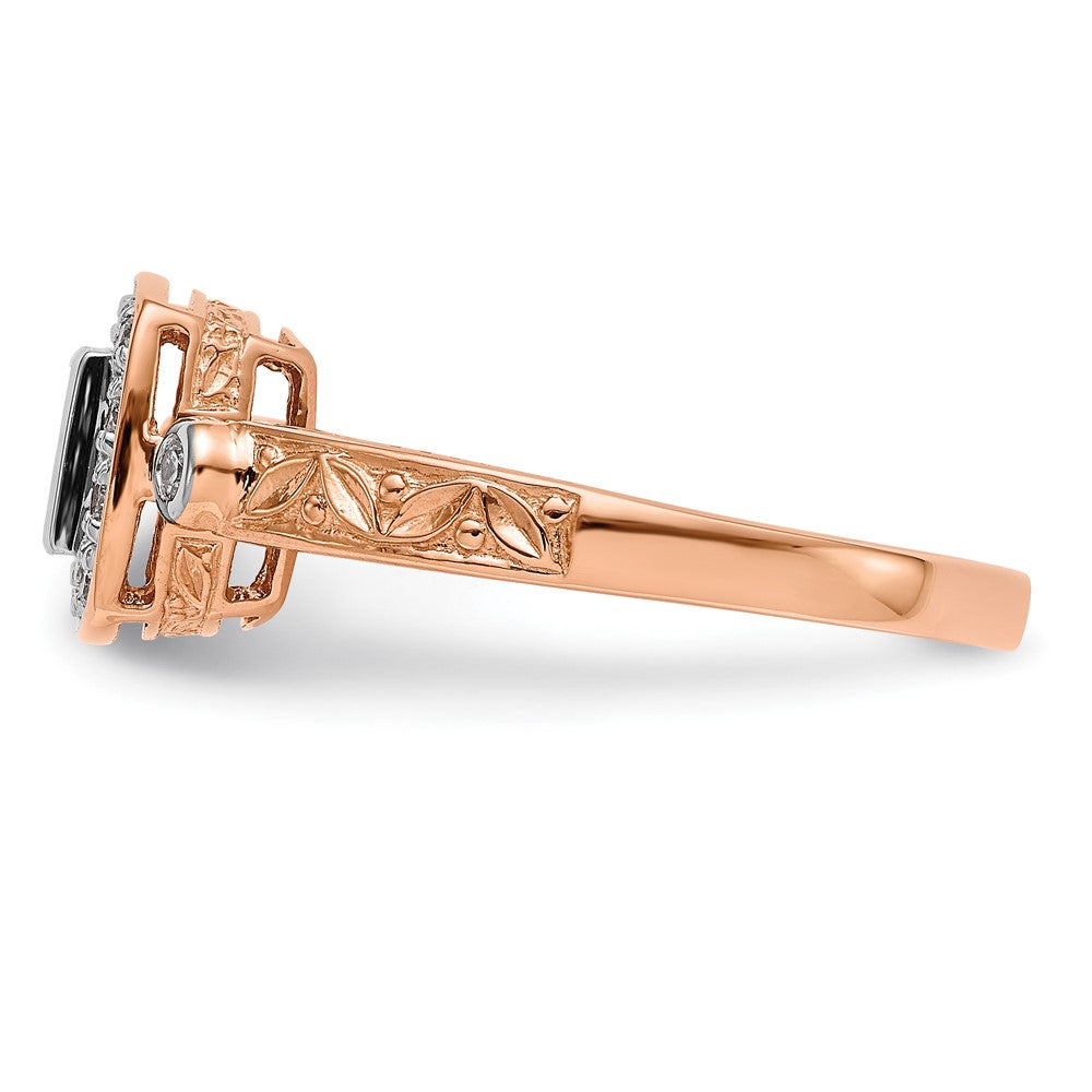 14K Rose Gold Complete Real Diamond Cluster Engagement Ring
