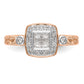 14K Rose Gold Complete Real Diamond Cluster Engagement Ring