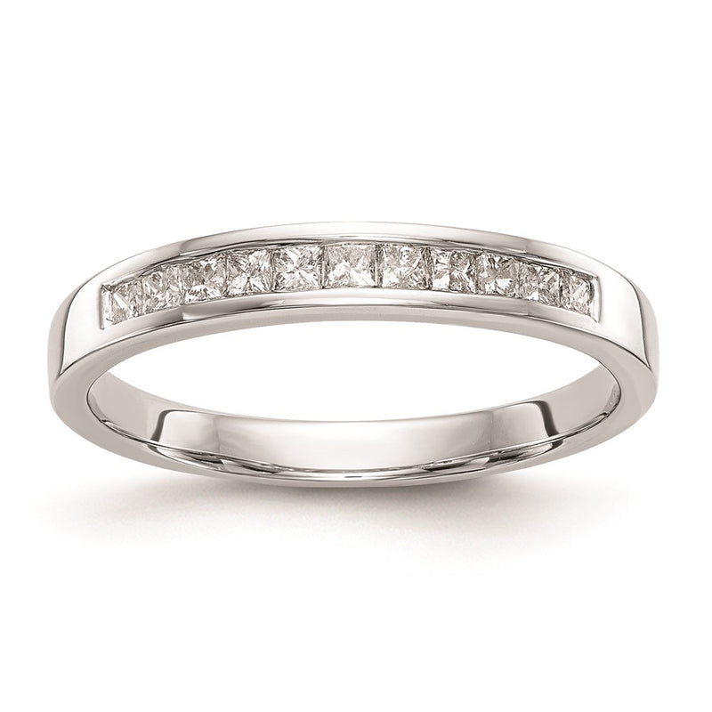 14k White Gold Real Diamond Wedding Band