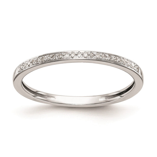 14k Set of 2 White Gold Real Diamond Wedding Band