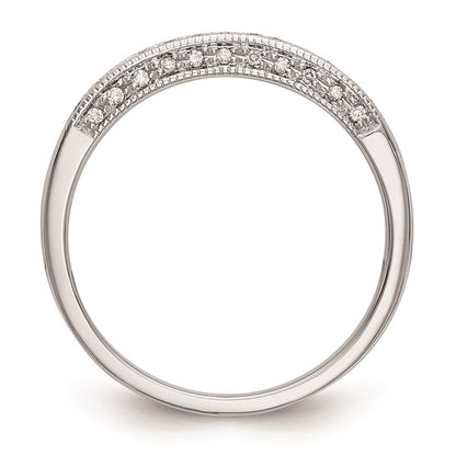 14k White Gold Real Diamond Wedding Band
