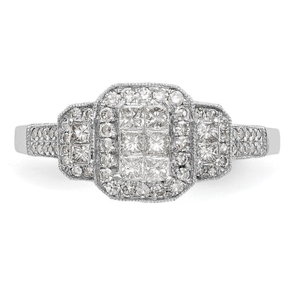 14k White Gold Real Diamond Wedding Band