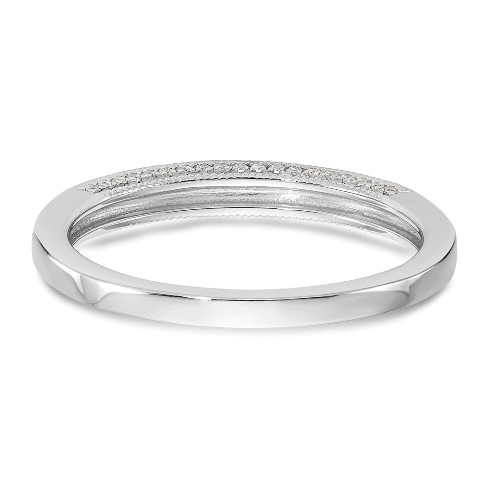 0.18ct. CZ Solid Real 14k White Gold Wedding Wedding Band Ring