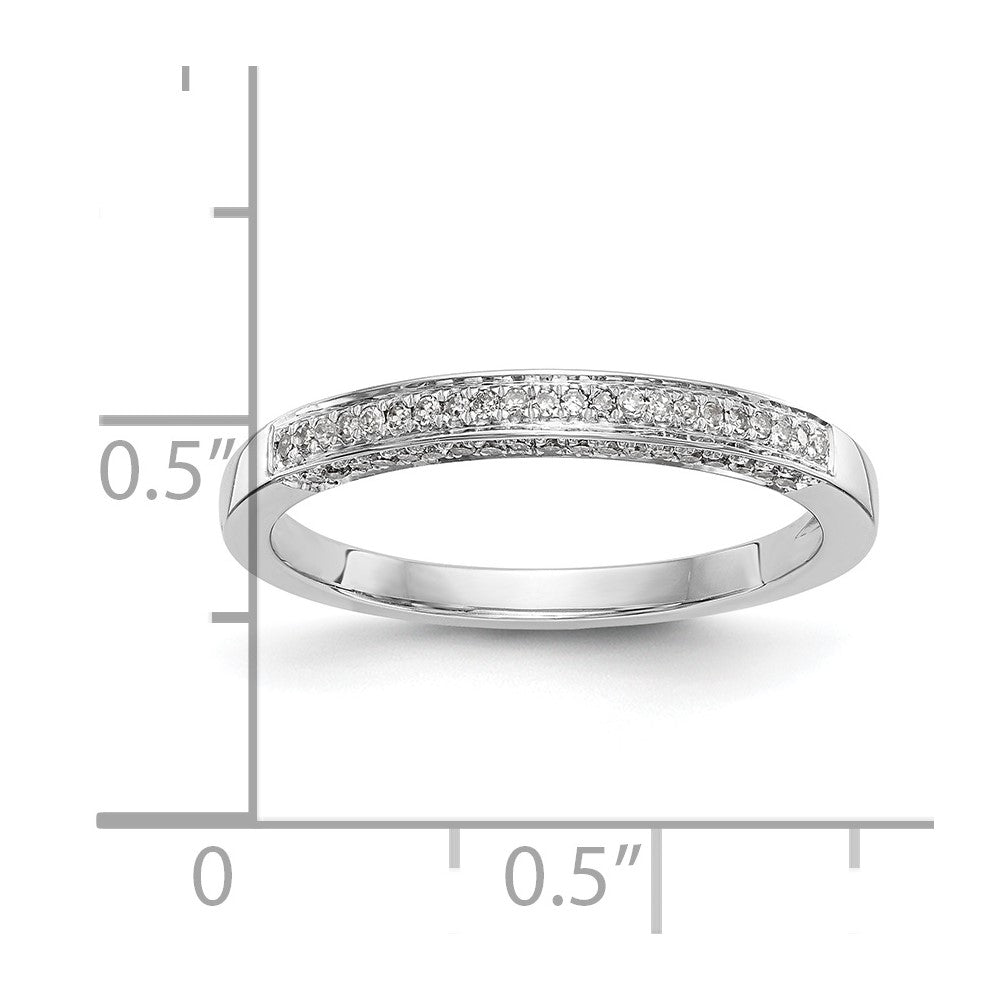 0.18ct. CZ Solid Real 14k White Gold Wedding Wedding Band Ring