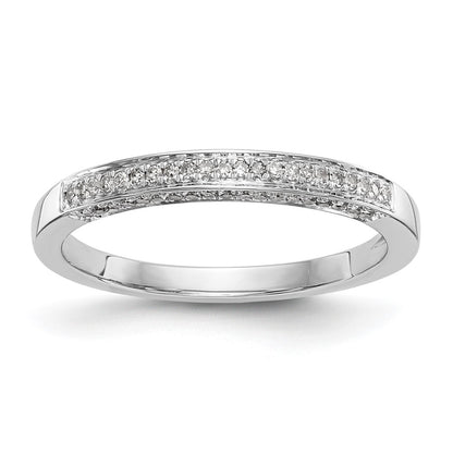 0.18ct. CZ Solid Real 14k White Gold Wedding Wedding Band Ring