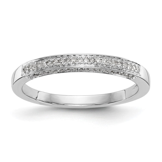 0.18ct. CZ Solid Real 14k White Gold Wedding Wedding Band Ring