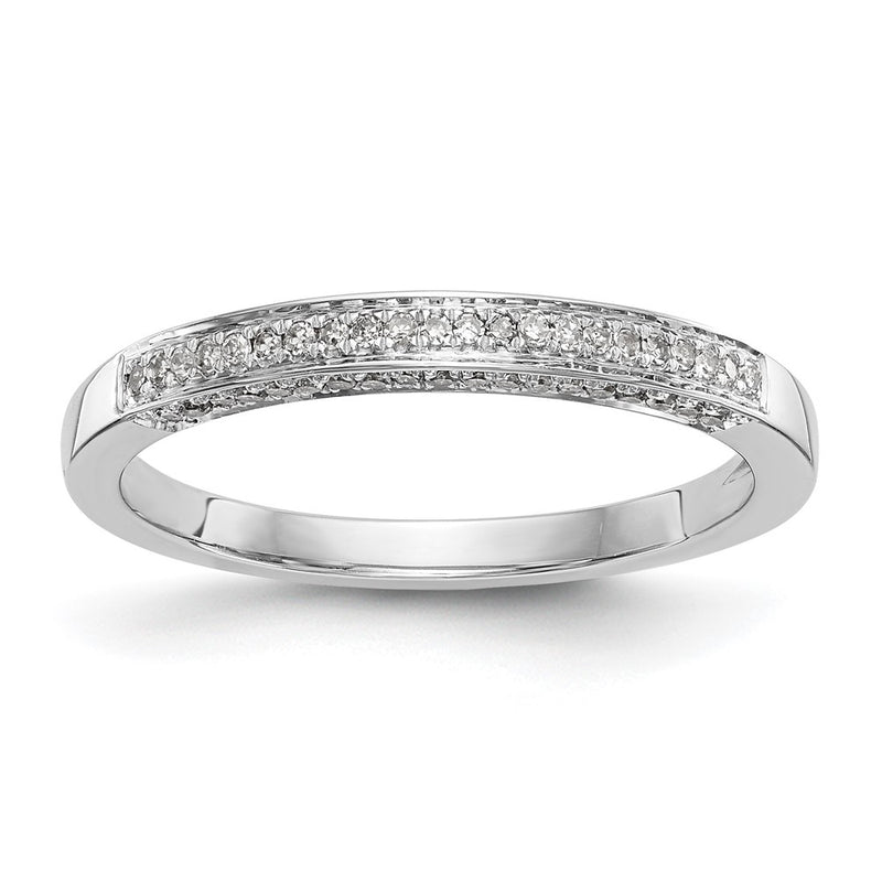 14k White Gold Real Diamond Wedding Band