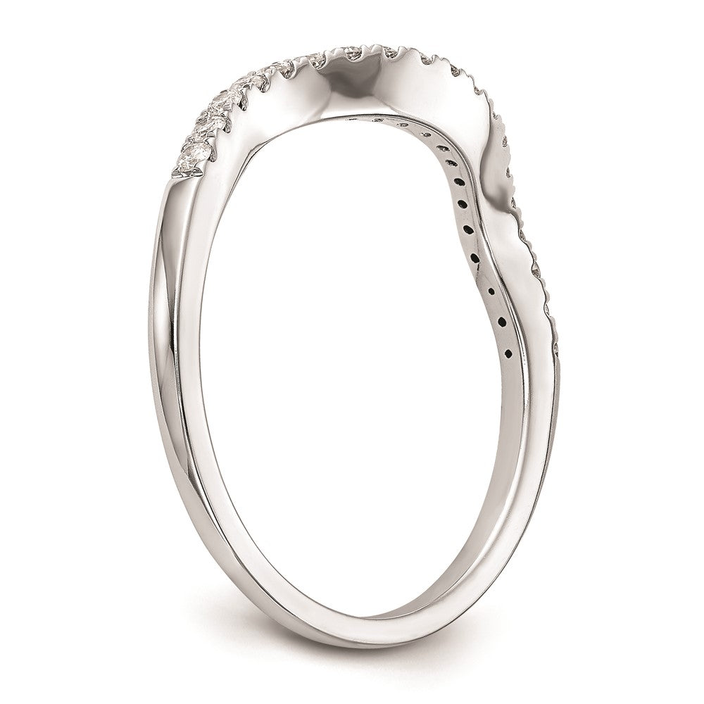 0.19ct. CZ Solid Real 14k White Gold Wedding Wedding Band Ring