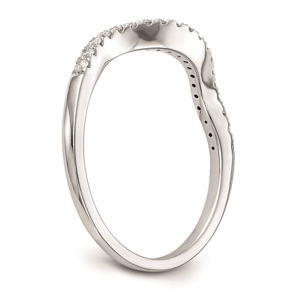0.19ct. CZ Solid Real 14k White Gold Wedding Wedding Band Ring