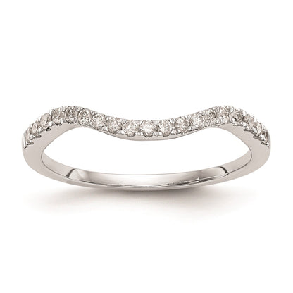 0.19ct. CZ Solid Real 14k White Gold Wedding Wedding Band Ring