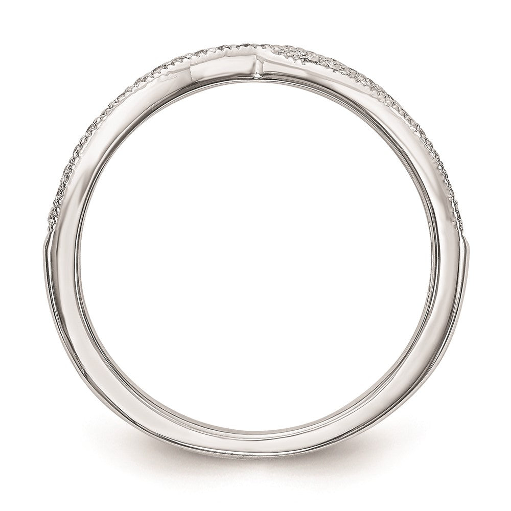 0.19ct. CZ Solid Real 14K White Gold Wedding Wedding Band Ring