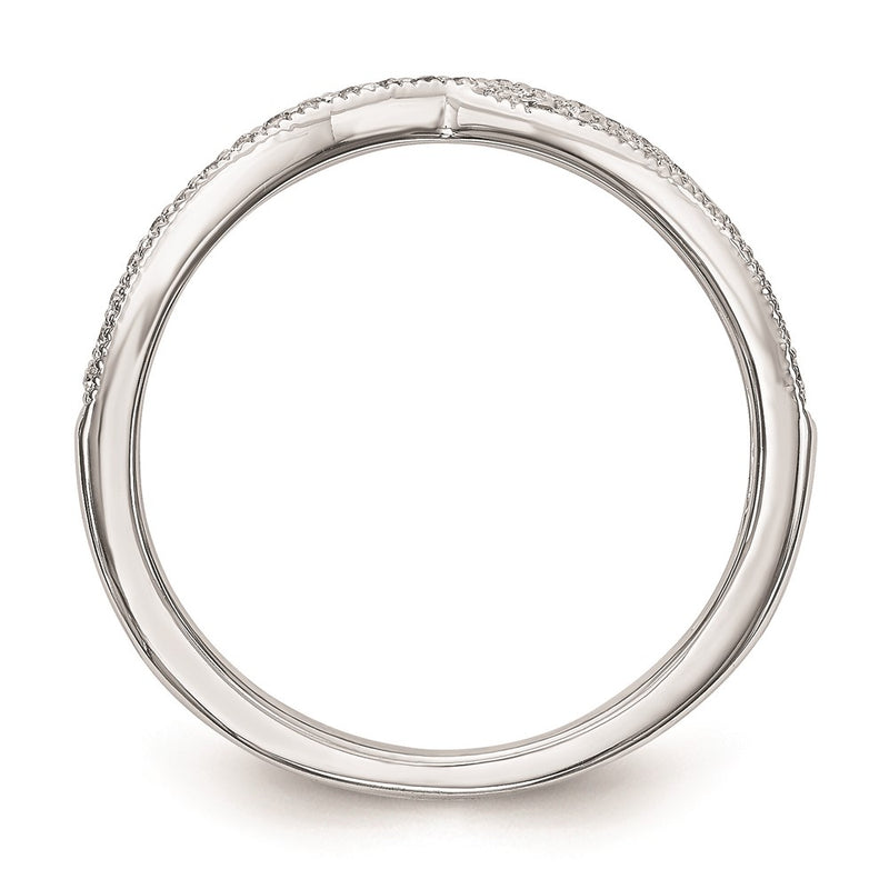 14K White Gold Real Diamond Wedding Band