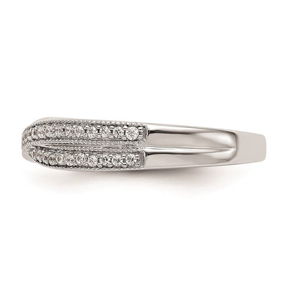 0.19ct. CZ Solid Real 14K White Gold Wedding Wedding Band Ring